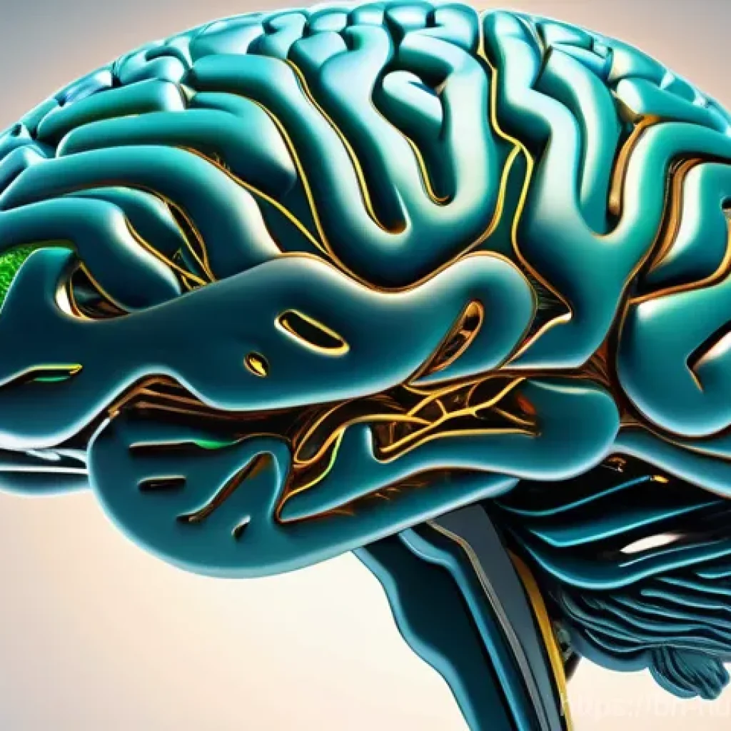 정신적 에너지를 높이는 효소 식단 - **Prompt:** A dynamic and abstract visual representation of the human brain, glowing with an interna...