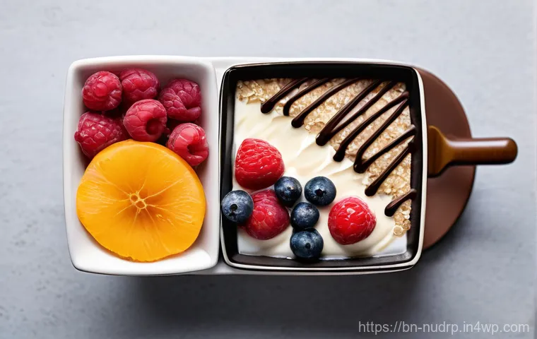 에너지를 높이는 고칼로리 간식 추천 - **Prompt:** A group of diverse young adults (20s-30s) is gathered in a modern, well-lit office break...