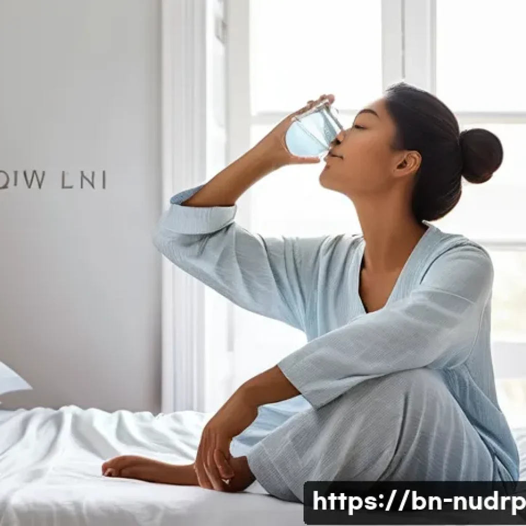 에너지 증진을 위한 아침 준비 팁 - **Prompt 1: Serene Morning Awakening and Hydration**
    "A peaceful scene of a person (gender neutr...