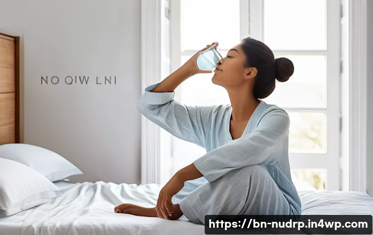 에너지 증진을 위한 아침 준비 팁 - **Prompt 1: Serene Morning Awakening and Hydration**
    "A peaceful scene of a person (gender neutr...