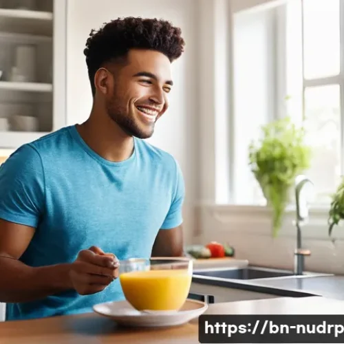 Home 32 신체 에너지를 위한 고단백 식단 - **Prompt 1: Energetic Morning Start with Protein**
"A vibrant, high-angle shot of a diverse youn...