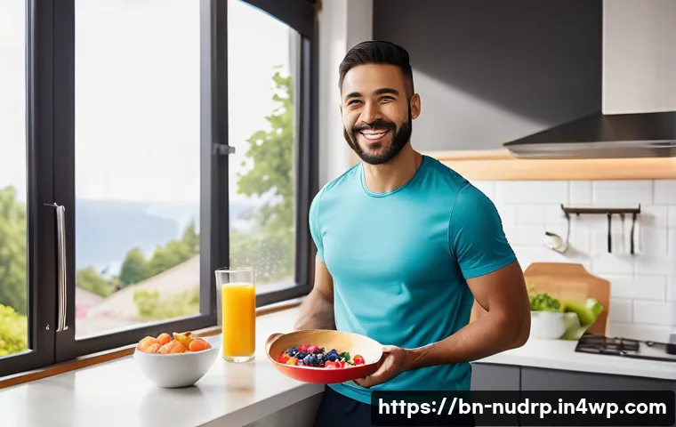 에너지 최적화를 위한 영양소 조합 - **Prompt:** A vibrantly healthy individual, approximately 25-35 years old, modestly dressed in comfo...