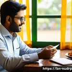 Home 22 지속적인 에너지를 위한 스낵 조합 - A vibrant and detailed scene of a Bengali office worker enjoying a healthy snack break, featuring a ...